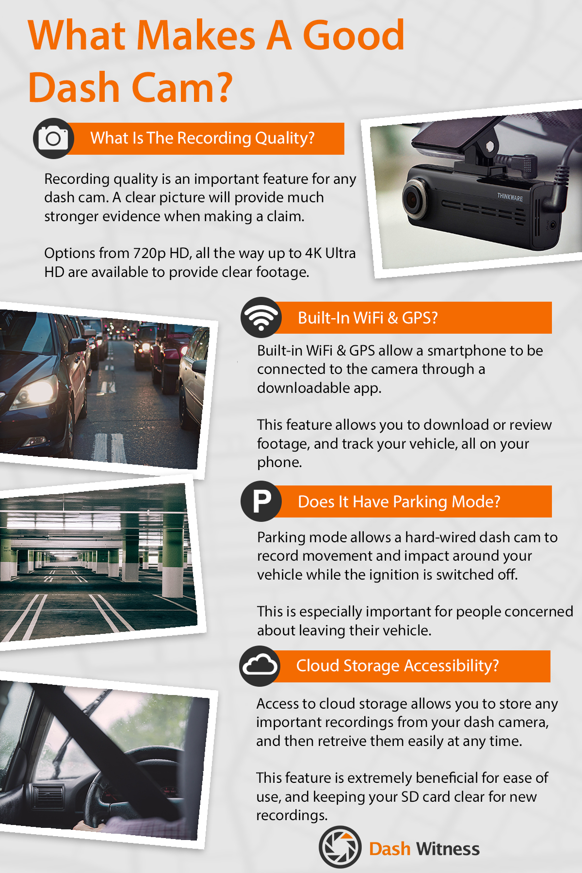 What makes a dash cam good infographic